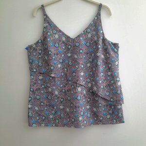 CABI #3453 Scrollwork top Floral Lilac EUC  SZ L